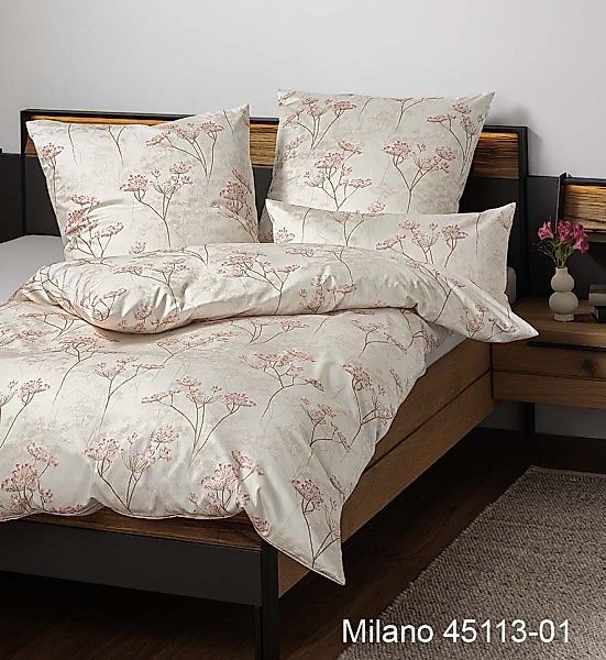 Janine Janine Mako-Satin Bettwäsche MILANO 45113 sand koralle pink Größe: günstig online kaufen