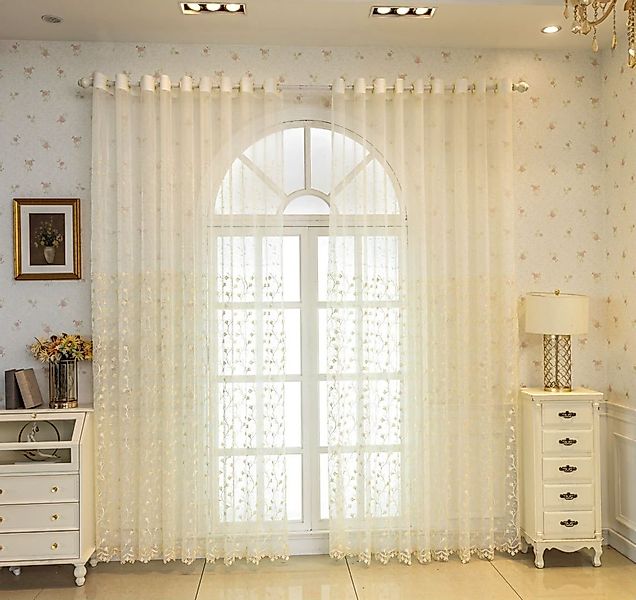 BYSURE Gardine, Ösen, transparent, Ginkgoblätter Vorhänge günstig online kaufen