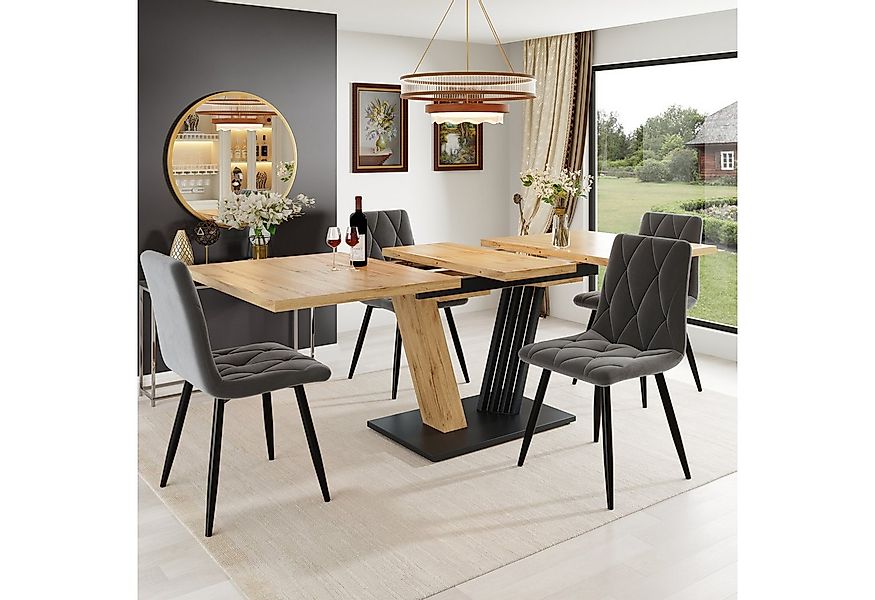 MODFU Esstisch Teleskoptisch,Moderne Esstisch,Ausziehbar,Esszimmer-Set (mit günstig online kaufen