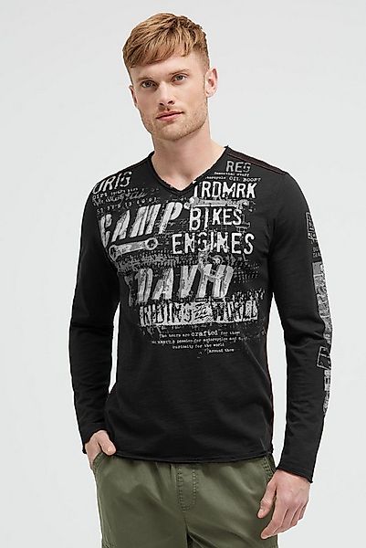 CAMP DAVID V-Shirt mit offenen Kanten günstig online kaufen
