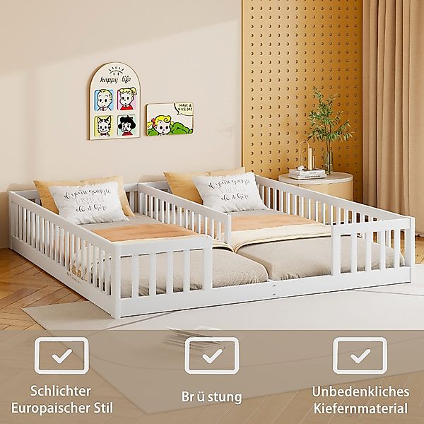 REDOM Kinderbett Holzbett (mit Geländer & günstig online kaufen