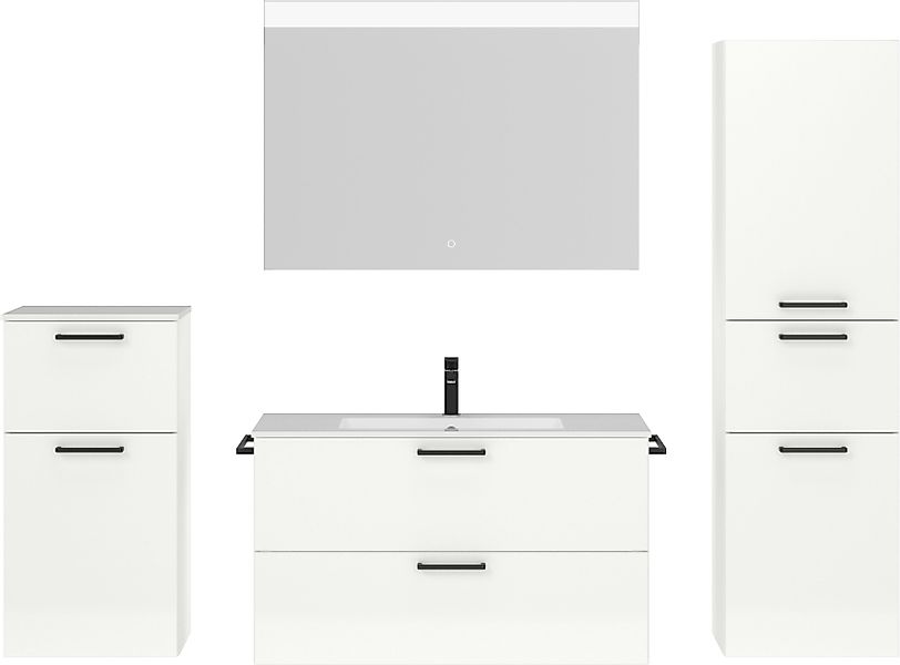 nobilia® Badmöbel-Set »Tolvina«, (4 St., vormontiert, mit Soft-Close), Hoch günstig online kaufen