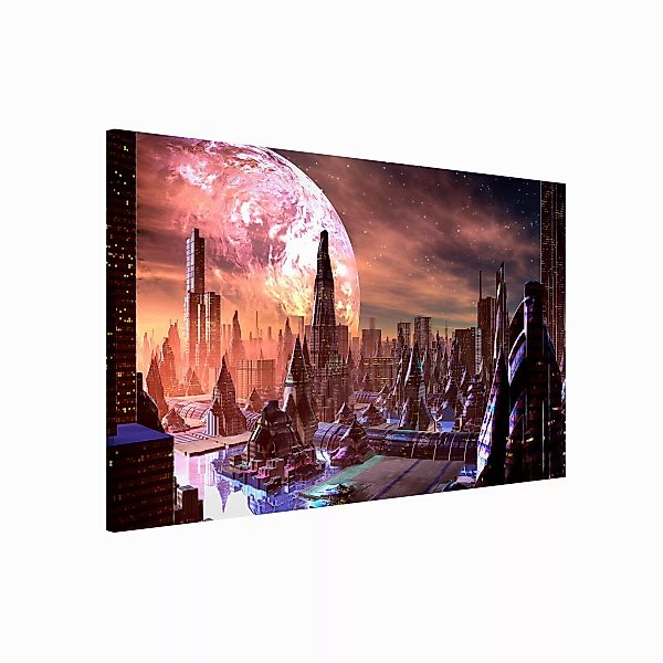 Magnettafel Sci-Fi City With Planets günstig online kaufen