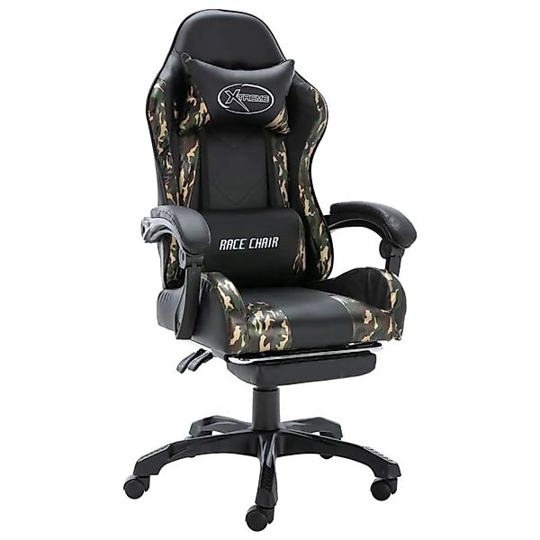 vidaXL Gaming-Stuhl mit Fußstütze Schwarz und Tarnmuster Kunstleder 320096 günstig online kaufen