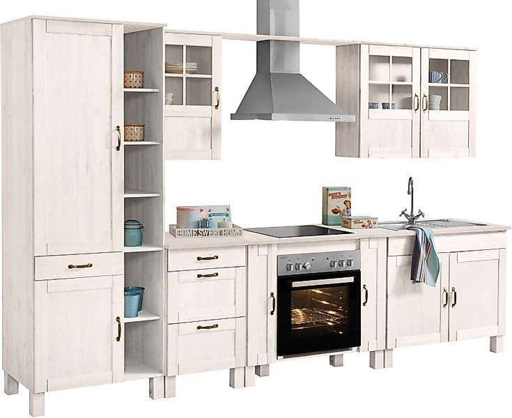 Home affaire Küchenzeile "Alby", Breite 325 cm, aus Kiefer massiv, ohne E-G günstig online kaufen