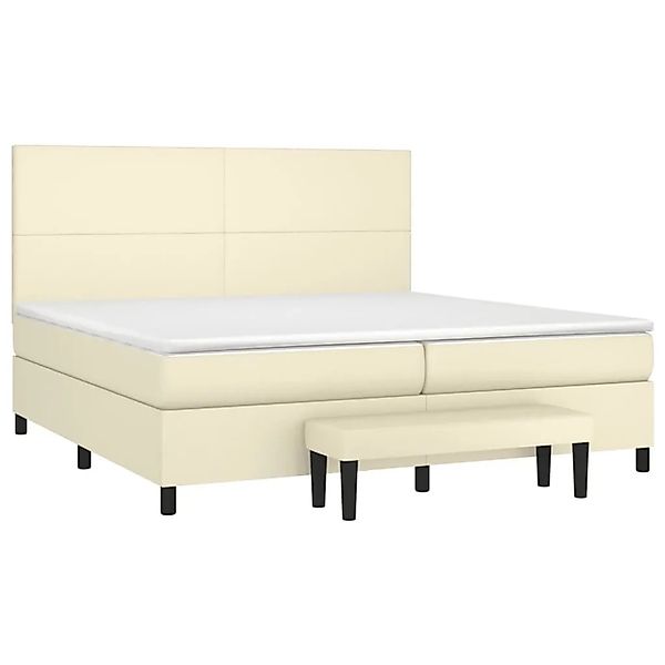 vidaXL Boxspringbett mit Matratze Creme 200x200 cm Kunstleder 3137565 günstig online kaufen