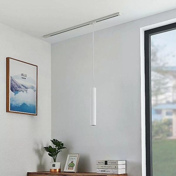 Lindby Pendellampe Linaro, 40 cm, weiß, 1-Phasen, Ø 6 cm günstig online kaufen