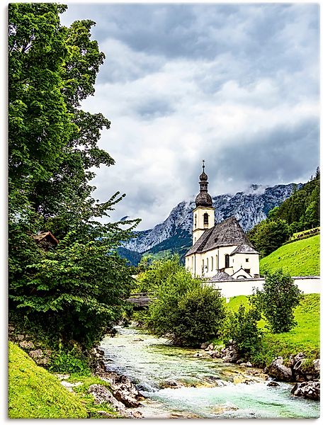 Artland Alu-Dibond-Druck »Pfarrkirche St. Sebastian Ramsau I«, Berge & Alpe günstig online kaufen