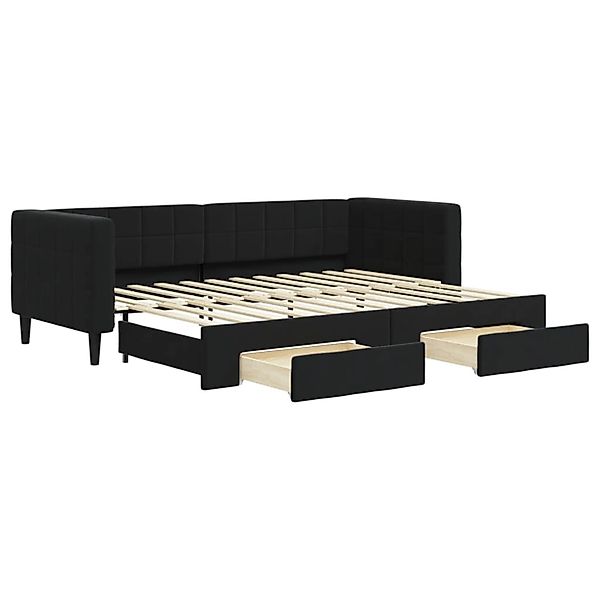 vidaXL Tagesbett Ausziehbar mit Schubladen Schwarz 80x200 cm Samt1898354 günstig online kaufen