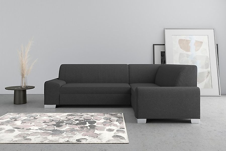 DOMO collection Ecksofa »Anzio in kubischer Formensprache, flache Armlehnen günstig online kaufen