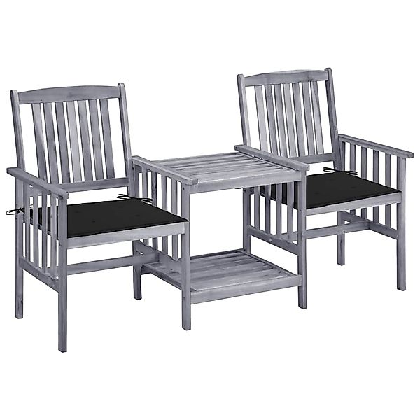 vidaXL Gartenstühle mit Teetisch und Kissen Massivholz Akazie 3061309 günstig online kaufen