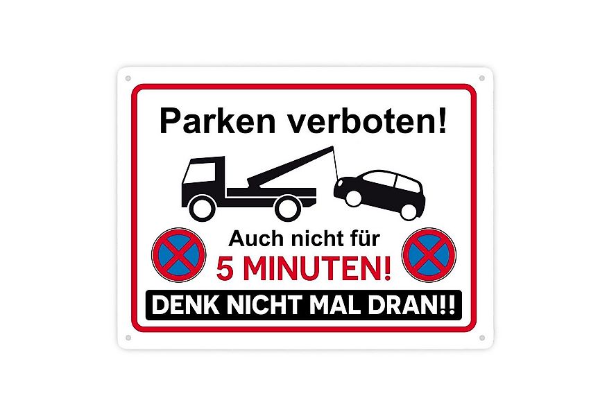 speecheese Metallschild Parken verboten Metallschild XXL in 28x38 cm mit lu günstig online kaufen