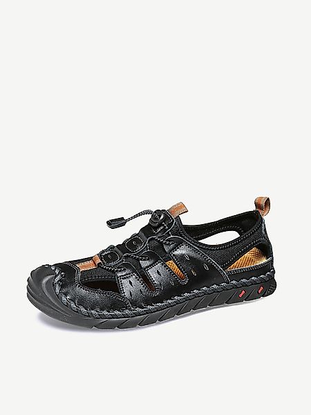 Herren Handnähen Leder Schnüren rutschfest Soft Sohle Outdoor Sandalen günstig online kaufen