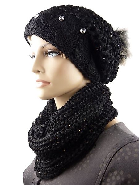 Taschen4life Strickmütze Tammy Damen Mütze & Schal Set (2 teilig, Strickmüt günstig online kaufen