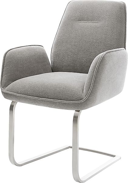 DELIFE Polsterstuhl Zoa-Flex, Freischwinger flach Edelstahl günstig online kaufen