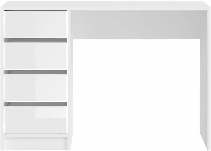 Home affaire Schreibtisch "Pisa, Breite 110 cm, 4 Schubkästen, hochglanz Sc günstig online kaufen