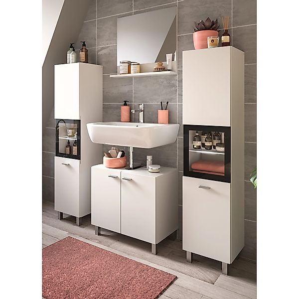 Inn.Furn Badmöbel-Set Weiß Hängend oder Stehend 4-teilig 140 cm Lowell günstig online kaufen