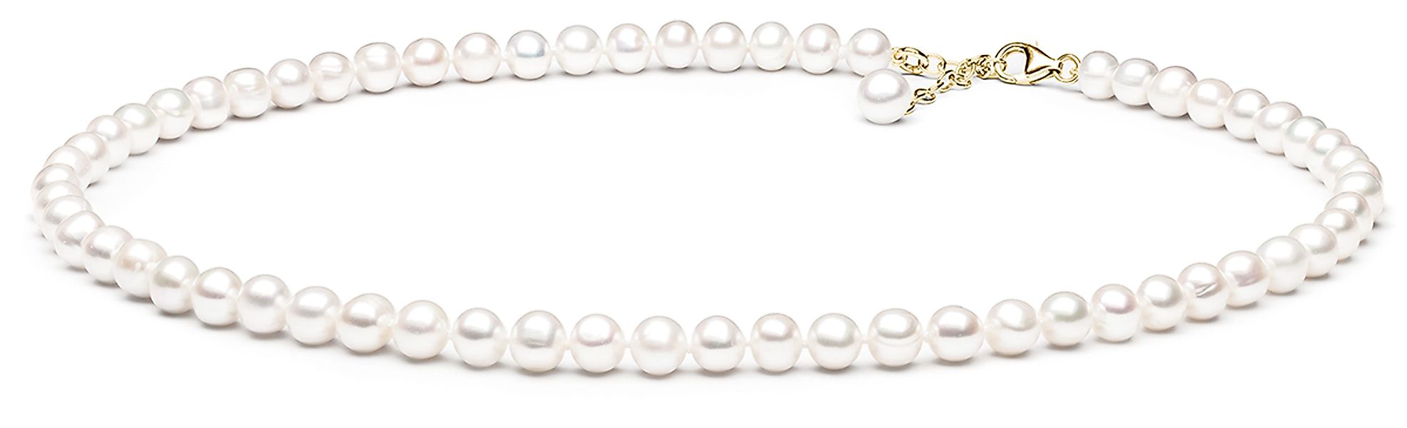 Gaura Pearls Perlenkette weiß, rund, 8 günstig online kaufen