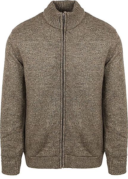 Steppin' Out Strickjacke Melange Grün Braun - Größe L günstig online kaufen