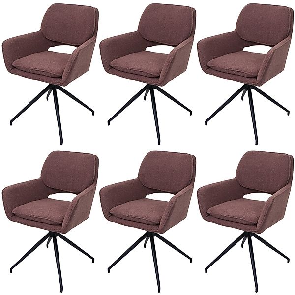 MCW Esszimmerstuhl N74 6er-SetStoff Boucle 540g/m² Hellbraun günstig online kaufen