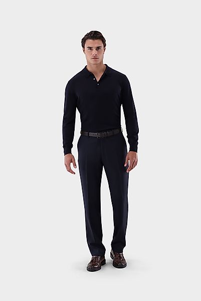 Poloshirt Langarm aus ultrafeiner Merinowolle günstig online kaufen