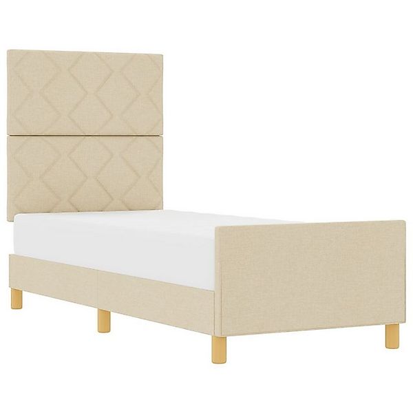 vidaXL Bett Bettgestell Creme 80x200 cm Stoff (1-tlg) günstig online kaufen