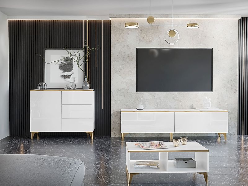 MIRJAN24 Wohnzimmer-Set Aurora II, (Kommode, TV-Lowboard, günstig online kaufen