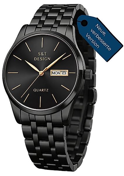 S&T Design Quarzuhr Herren Uhr Edelstahl Armbanduhr Herrenuhr V2, (Packung, günstig online kaufen