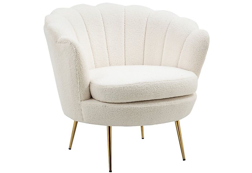 HOMCOM Barhocker in Muschelform, mit Metallbeinen, Fleeceoptik (Wohnzimmers günstig online kaufen