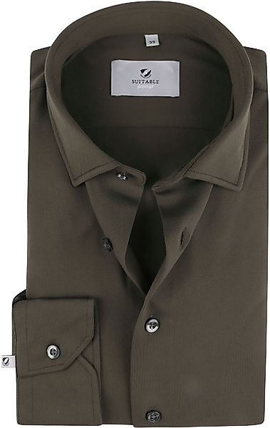 Suitable Hemd Tech Stretch Dunkelgrün - Größe 38 günstig online kaufen