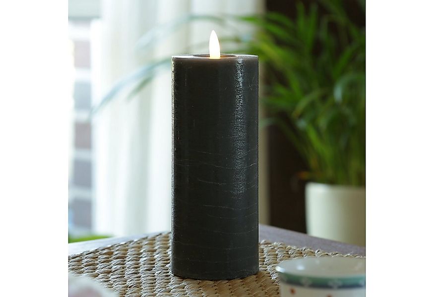 MARELIDA LED-Kerze LINA Rustik Optik Echtwachskerze flackernd Timer H: 19cm günstig online kaufen