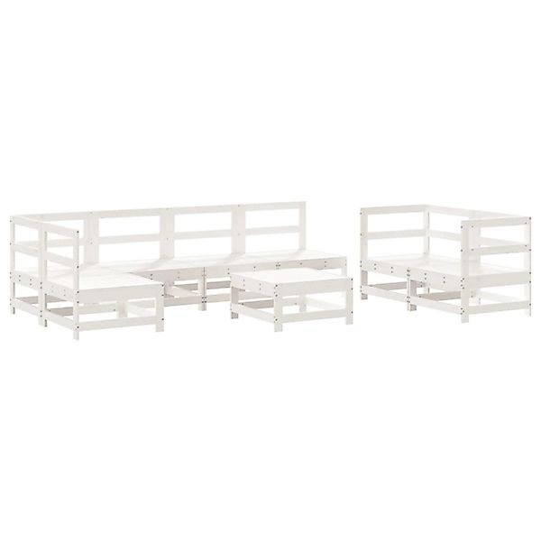 vidaXL 8-Tlg Garten-Lounge-Set Weiß Massivholz Kiefer 3186453 günstig online kaufen