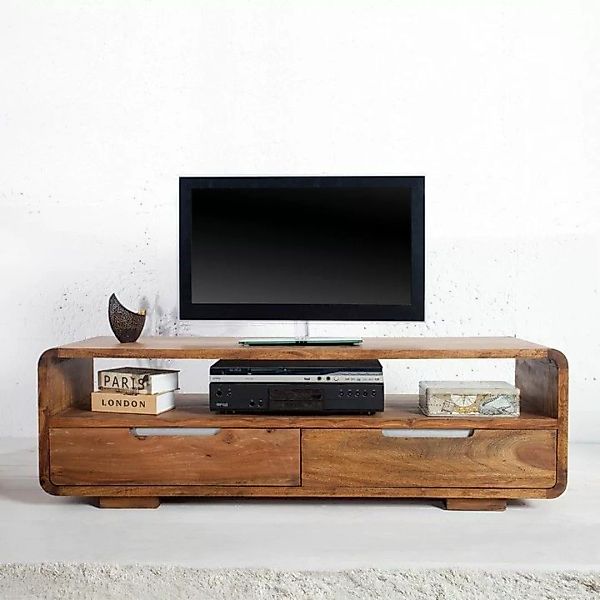 TV-Tisch DAIPUR Sheesham massiv Holz gewachst 130cm günstig online kaufen