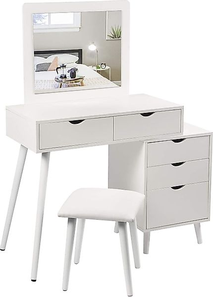 Woltu Schminktisch (1-St), mit Hocker, Spiegel, günstig online kaufen