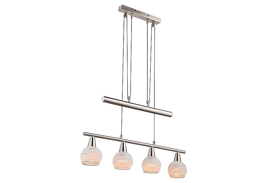 GLOBO LIGHTING LED Pendelleuchte MILOUD, 4-flammig, Nickel matt, Weiß, Meta günstig online kaufen
