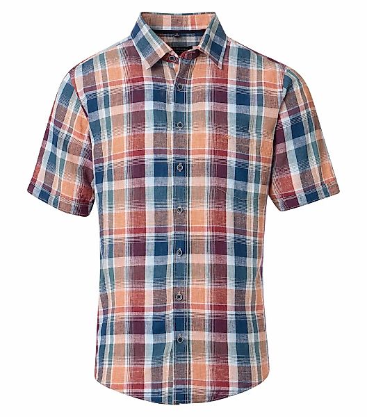 CASAMODA Kurzarmhemd "CASAMODA Leinenhemd Kurzarm kariert" günstig online kaufen