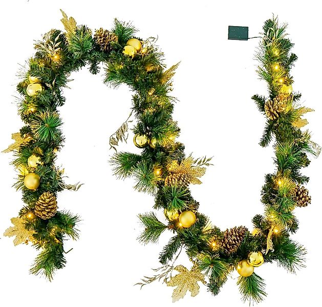Kunstgirlande mit 50 LED-Leuchten, KOMFOTTEU, 270 günstig online kaufen