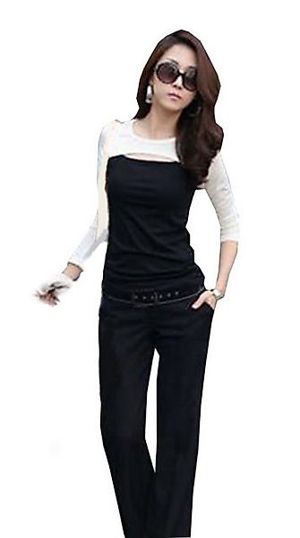 Mississhop 3/4-Arm-Shirt Zweifarbige Oberteil Bluse / Tunika / Longshirt Bo günstig online kaufen