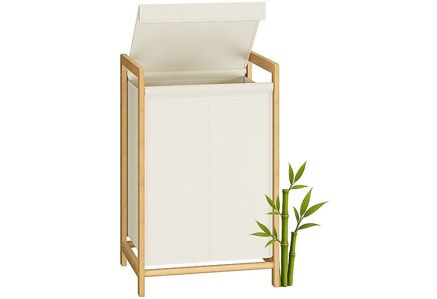 SONGMICS Wäschekorb, 2/3 Fächer, Wäschesammler mit Bambusrahmen, 100/150L, günstig online kaufen
