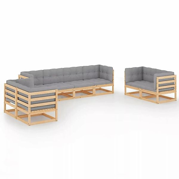 8-tlg. Garten-lounge-set Mit Kissen Kiefer Massivholz günstig online kaufen