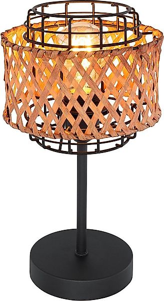 GLOBO LIGHTING Tischleuchte GINA, ohne Leuchtmittel, Tischlampe/Bambus/Gefl günstig online kaufen