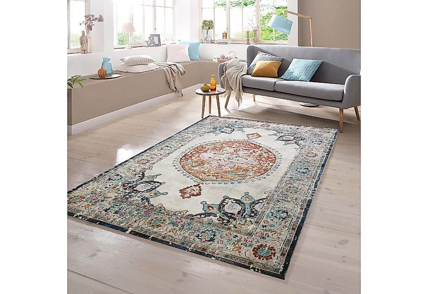 TeppichHome24 Outdoorteppich Teppich Outdoor Vintage bunt, Rechteckig günstig online kaufen