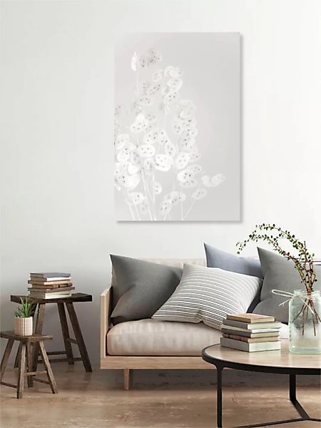 Poster / Leinwandbild - White Confetti Flowers günstig online kaufen