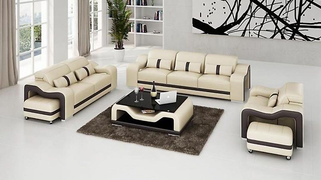 JVmoebel Sofa Sofagarnitur Couch Sofa Sitz Garnitur 3+2+1 Komplett Set Mode günstig online kaufen