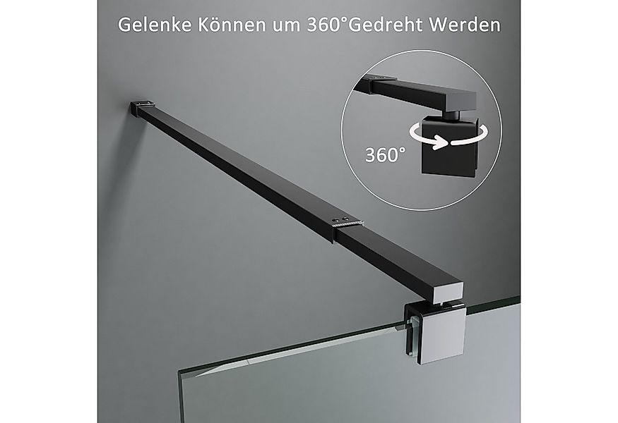 Boromal Duschwand-Stabilisationsstange Dusche Schwarz Chrom für 5-10mm Halt günstig online kaufen