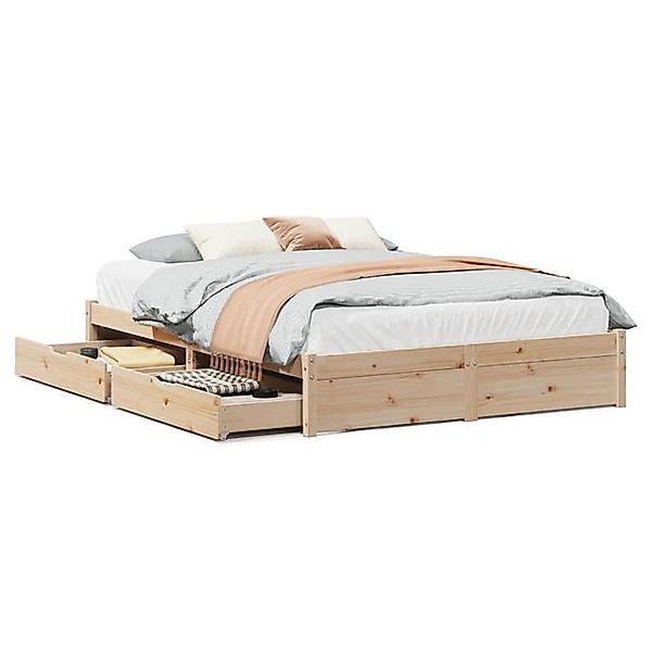 vidaXL Bett, Massivholzbett ohne Matratze 140x200 cm Kiefernholz günstig online kaufen