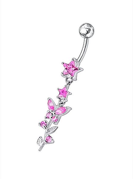 Karisma Schmuck Bauchnabelpiercing Silber 925 2 Sterne Schmetterling und Bl günstig online kaufen