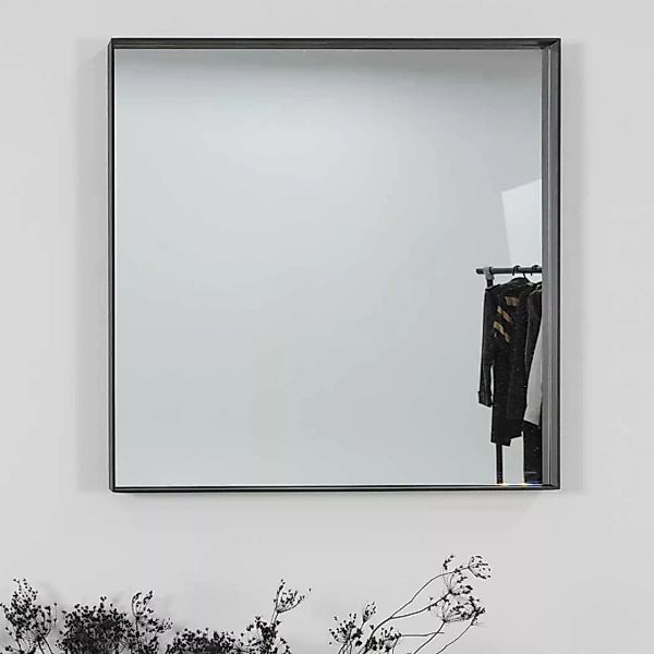 Stahl Wandspiegel in Schwarz 60 cm breit günstig online kaufen