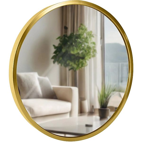 DELUKE Wandspiegel GDANSK Metall Gold Glanz 30x3x30cm Runder Spiegel Wand H günstig online kaufen