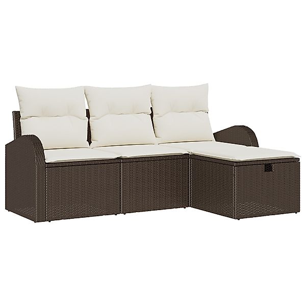 vidaXL Loungesofa 4-tlg. Garten-Sofagarnitur mit Kissen günstig online kaufen
